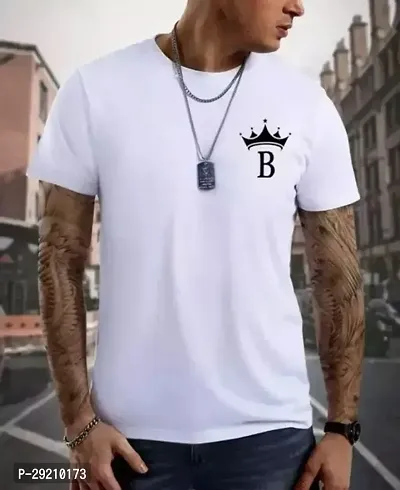 Men Printed Typography Round Neck Polyester White Printed Half Sleeve T Shirt Pack Of 1-thumb0