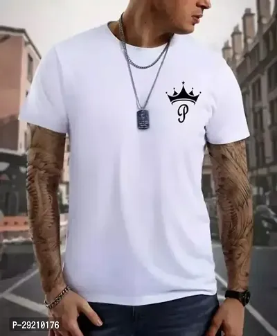 Men Printed Typography Round Neck Polyester White Printed Half Sleeve T Shirt Pack Of 1-thumb0