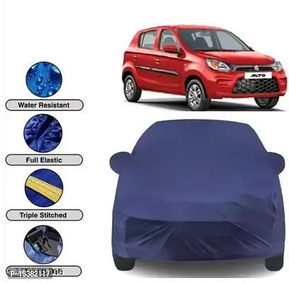 Maruti Suzuki Alto 800 Car Cover Waterproof / Maruti Suzuki Alto 800 lxi Car Cover/Car Body Cover for Alto 800 Triple Stitched With Ultra Surface Body Protection (With Mirror Pockets) (Blue)-thumb0