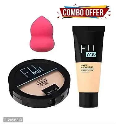Poreless Liquid Foundation Tube FIT ME FOUNDATION WITH MAKEUP PUFF + FIT COMPACT-thumb0