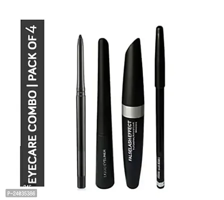 EYE MAKEUP COMBO 3IN1 KAJAL, MASCARA, EYELINER, EYEBROW PENCIL ( Mascara Kajal Pencil EyeLiner Waterproof Combo Set of 4 Items)-thumb0