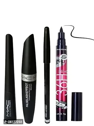 Combo Of Eyeliner, Kajal,Mascara And 36H ( Pack Of 4 Items)-thumb0