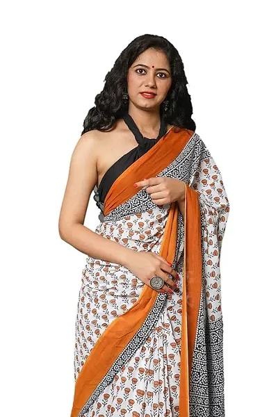 Beautiful Kora Muslin Woven Design Women Saree with Blouse Piece