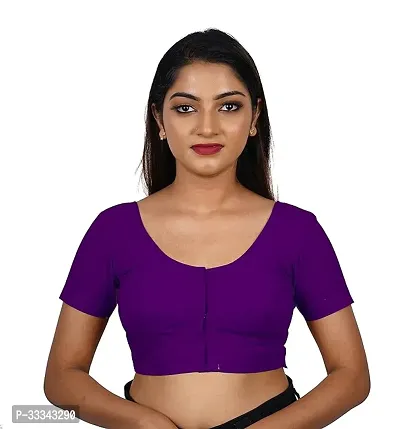 Reliable Purple Cotton Blend Solid Stitched Blouse For Women-thumb0