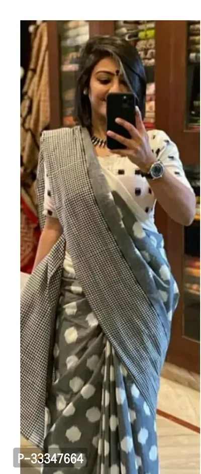 Beautiful Art Silk Printed Women Saree with Blouse Piece-thumb0