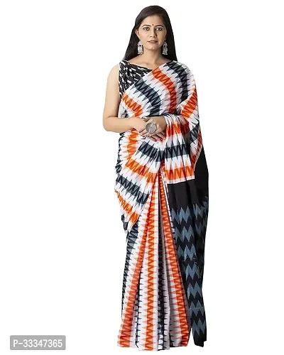 Stylish Multicoloured Cotton Printed Saree with Blouse piece For Women-thumb0