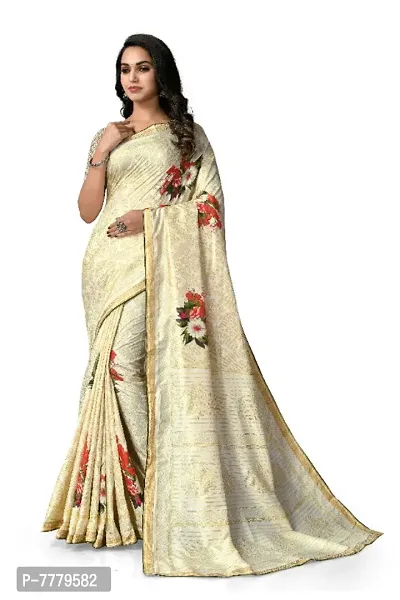 Classy Jute Silk Printed Saree with Blouse piece-thumb0