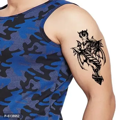 Dragon and Sword Men and Women  Waterproof Temporary Body Tattoo-thumb0