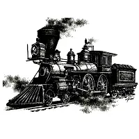 Train Locomotive Men and Women  Waterproof Temporary Body Tattoo-thumb1