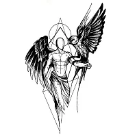 Angel With bird Men and Women Waterproof Temporary Body Tattoo-thumb1
