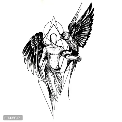 Angel With bird Men and Women Waterproof Temporary Body Tattoo-thumb2