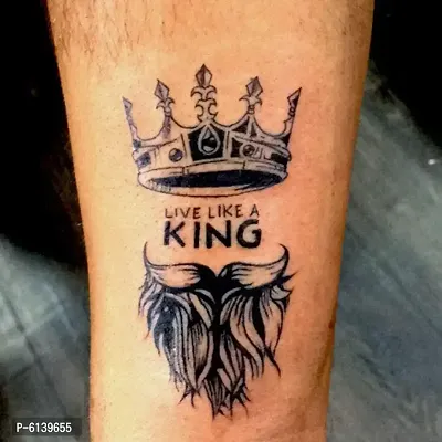 Like a King Mom Dad Men and Women Waterproof Temporary Body Tattoo-thumb0