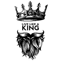 Like a King Mom Dad Men and Women Waterproof Temporary Body Tattoo-thumb1