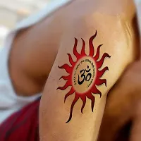 Ordershok Sun with Om Tattoo Temporary body Body Waterproof Boy and Girl Tattoo-thumb1