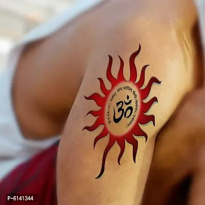 Ordershok Sun with Om Tattoo Temporary body Body Waterproof Boy and Girl Tattoo-thumb2