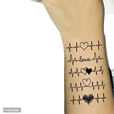 Ordershock Heart Beat Line Waterproof Men and Women Temporary Body Tattoo