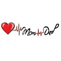 OrderShok Heart with Mom and Dad Tattoo Temporary body Body Waterproof Boy and Girl Tattoo-thumb1