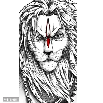 Ordershock Human with Tiger tattoo Men and Women  Waterproof Temporary body Body Tattoo-thumb2