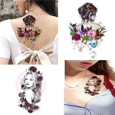 Beautful Girl Desgin Most Real Stick Tattoos Combo and Best Populer design Tattoo Combo Waterproof Men and Women  Temporary body Body Tattoo-thumb0