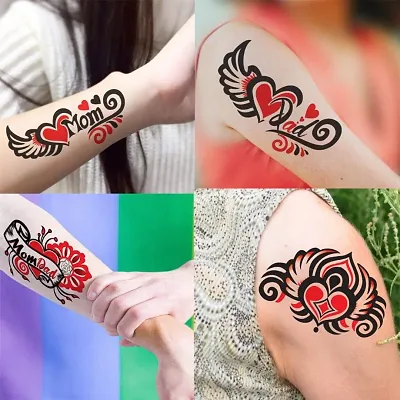 Buy Temporary Tattoowala Maa Paa Design Black Arrow Temporary Tattoo Pack 4  Colorful and Graceful (2x4 inch) Online at Best Prices in India - JioMart.