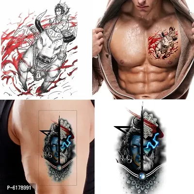 Mahadev With Nandi Ji And Mahakaal Tattoos Combo and Best Populer design Tattoo Combo Waterproof Men and Women  Temporary body Body Tattoo