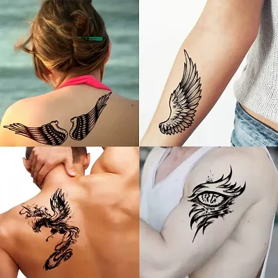 QISKAII Angel Wings Temporary Tattoo - Mechanical Grey Body India | Ubuy