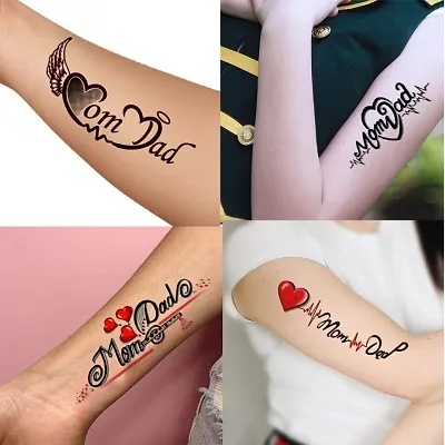 Voorkoms Mom Dad Tattoo Waterproof Men and Women Temporary Body Tattoo :  Amazon.in: Beauty