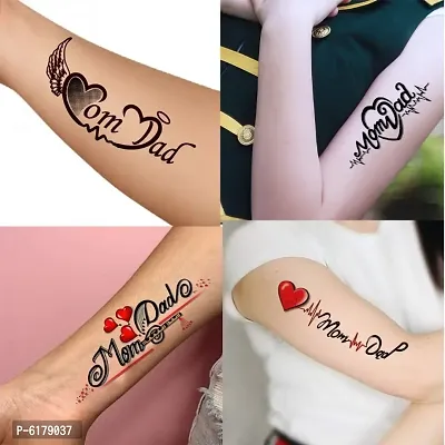 Mom Dad With Heart Tattoos Combo and Best Populer design Tattoo Combo Waterproof Men and Women  Temporary body Body Tattoo