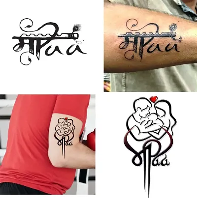 Maa Paa With Family Tattoos Combo and Best Populer design Tattoo Combo Waterproof Men and Women  Temporary body Body Tattoo