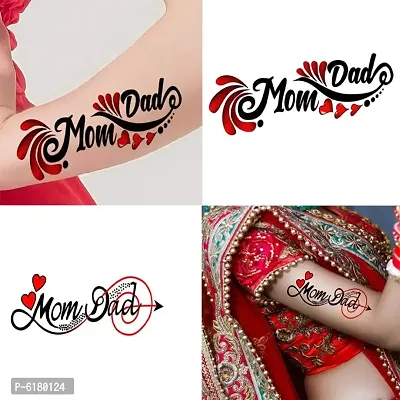 Mom Dad And Heart Trible Most Real Stick Tattoos Combo and Best Populer design Tattoo Combo Waterproof Men and Women  Temporary body Body Tattoo