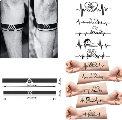 Geometric arm ring triangle black and white waterproof tattoo stickers  forearm men and women bracelet foot ring triangle domineering wrist and  ankle stickers | Lazada