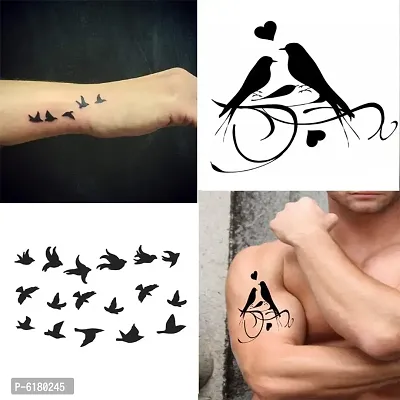 Famous Bird Love and Birds Tattoo Combo Waterproof Men and Women  Temporary body Body Tattoo