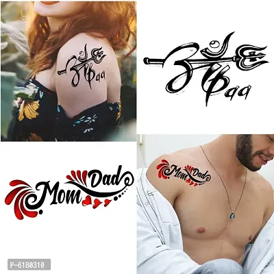 Famous Mom Dad And Om With Paa Tattoo Combo  Waterproof Men and Women  Temporary body Body Tattoo