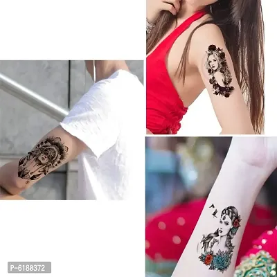 Famous Triple Beautiful Girl Design Tattoo Combo Waterproof Men and Women  Temporary body Body Tattoo