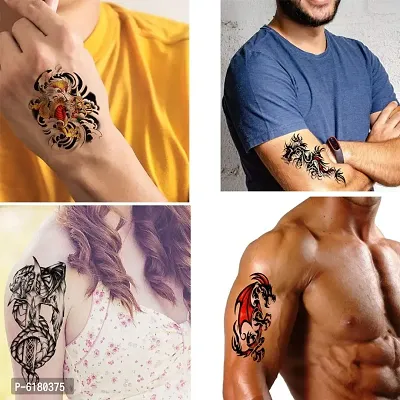 Famous Trible Dragon , Black Dragon And More Tattoo Combo Pack Waterproof Men and Women  Temporary body Body Tattoo