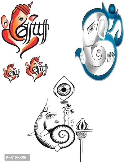 Famous Ganesh Ji And Baapa ji Most Rare tattoo Combo Pack Waterproof Men and Women  Temporary body Body Tattoo