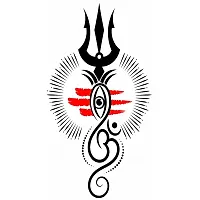 Ordershock Om With Trishul Eye Temporary Tattoo for Men and Women Waterproof Sticker-thumb1