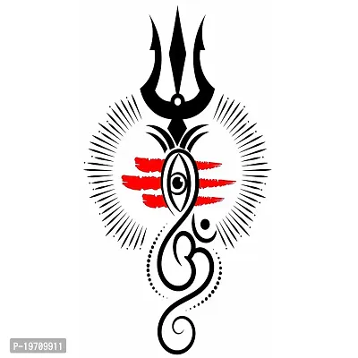 Ordershock Om With Trishul Eye Temporary Tattoo for Men and Women Waterproof Sticker-thumb2