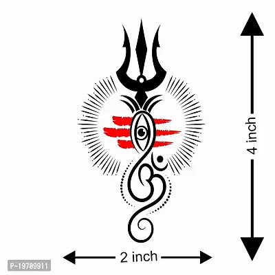 Ordershock Om With Trishul Eye Temporary Tattoo for Men and Women Waterproof Sticker-thumb4