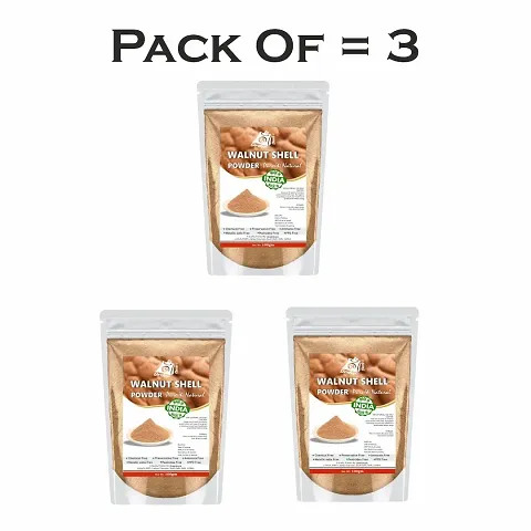 Organic Pack Of 03 300g  Walnut Shell Natural Exfoliating Scrub for Smooth and Radiant Skin