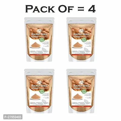 Premium Pack Of 04 400g  Walnut Shell Powder Natural Exfoliating Scrub for Smooth and Radiant Skin-thumb0