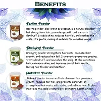 Amla, Hibiscus Leaves, Mehndi, Reetha, Bhringraj  Shikakai Hair Combo Powder-thumb1