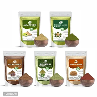 Ordershock Bhringraj, Amla, Reetha Shikakai  Hibiscus Leaves Powder For Hair Care Powder