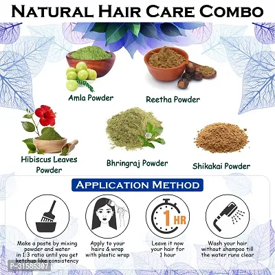 Ordershock Bhringraj, Amla, Reetha Shikakai  Hibiscus Leaves Powder For Hair Care Powder-thumb3