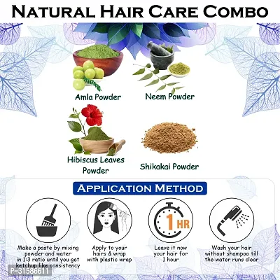 Ordershock Amla, Shikakai, Neem And Hibiscus Leaves Powder For Hair Care Combo Powder-thumb2