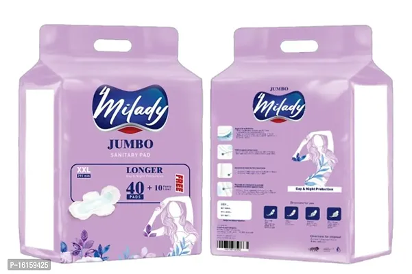 4MILADY Extra Larg Dry Top Shet Sanitary Pads xxl Pads for women ( 40+10free)-thumb0