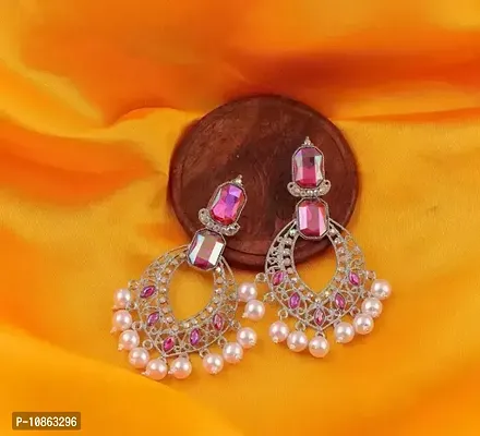 Pink Copper Earrings For Women-thumb0