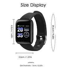Best quality ID116 smart fitness band  (Black Strap, Size : Free size)-thumb1