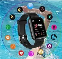 Best quality ID116 smart fitness band  (Black Strap, Size : Free size)-thumb3