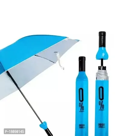 Sky Blue Polyester Stylish Folding Plastic Wine Bottle Deco Umbrella